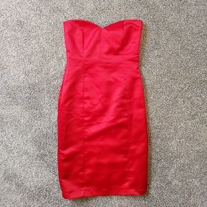 Satin strapless dress